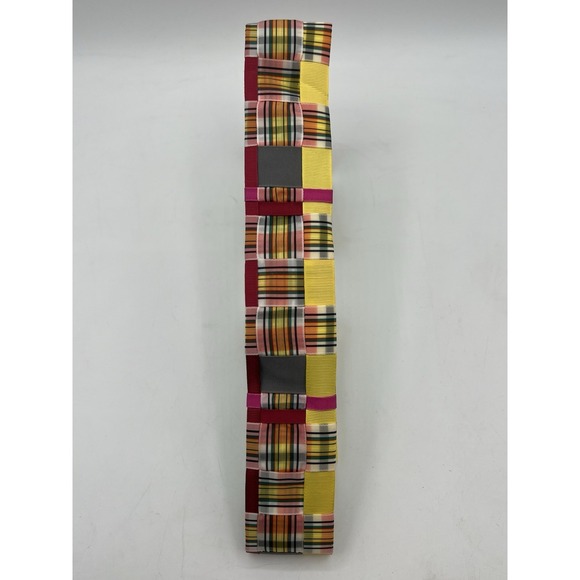 Vintage 1960s MCM Mimi Di N Buckle With Handmade Colorful Woven Block Belt 29\